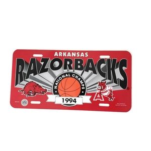 Arkansas Razorback Vintage 1994 Plastic License Plate